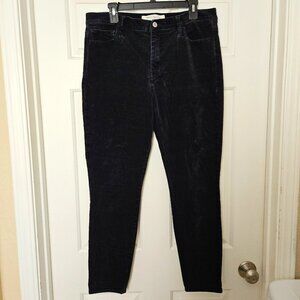 Gap true skinny super high rise black velvet jeans women's size 33